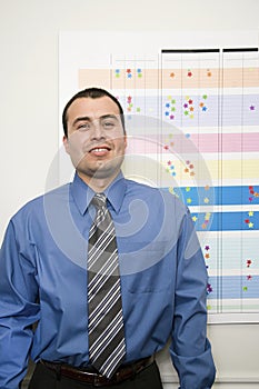 Office worker and chart