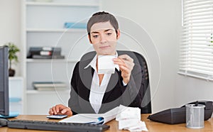 Office worker doing accountancy