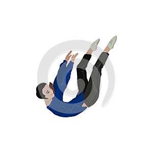 Office worker is falling down. Vector illustration