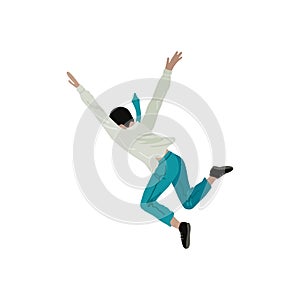 Office worker is falling down. Vector illustration