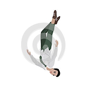Office worker is falling down. Vector illustration