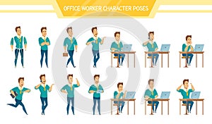 Office Worker Male  Poses Set
