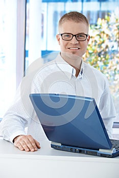 Office worker man with computer