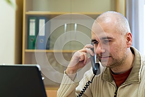 Office worker on the phone