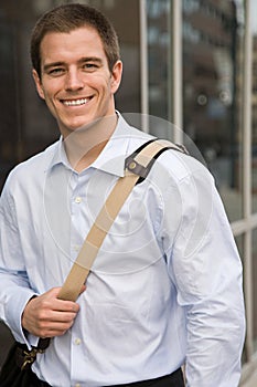 Office worker smiling