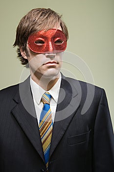 Office worker wearing mask