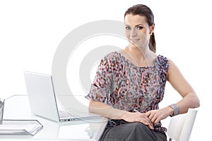 Office worker woman at desk