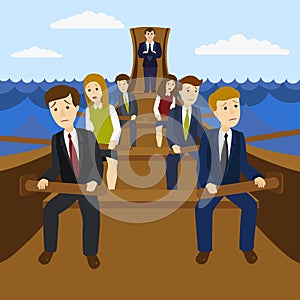 Office workers in the galley vector illustration