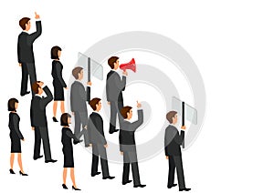 Office workers protest