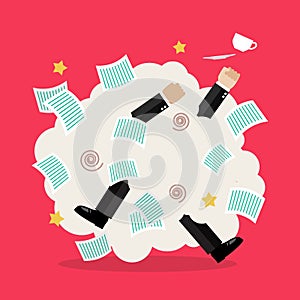 Office workers squabbling at work