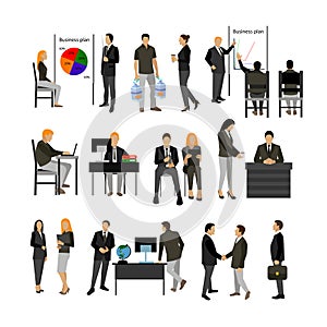 Office workers vector set.