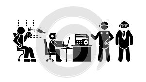 Office Workflow Productivity, Remote Work Team, Flat Vector, vector design Generative AI