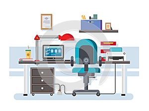 Office workplace flat design