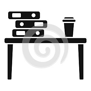 Office workplace icon simple vector. Work posture