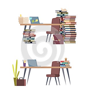 Office workplace organize. Organized and office workplace organize desk, work table management, working planning