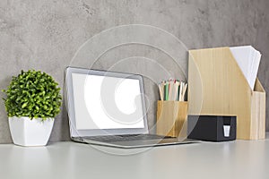 Office workplace sideview