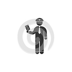 Officer with passport icon. Element of airport icon for mobile concept and web apps. Detailed Officer with passport icon can be us