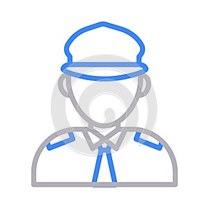 Officer reception vector  color line icon
