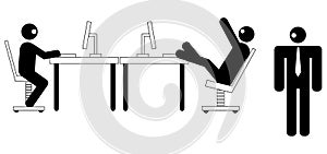 Office worker slacking off