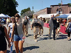 Officers Patrol, Labor Day Street Fair, Rutherford, NJ, USA