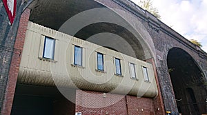 Offices under a bridge