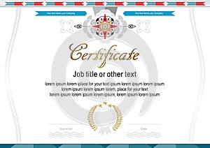 Official certificate with elegant colorful rosette