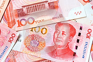 Official chinese currency. One hundred yuan.