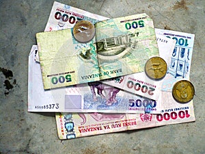 Official currency of Tanzania, paper banknotes, Tanzanian shillings photo