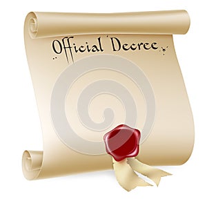 Official Decree Scroll With Red Wax Seal