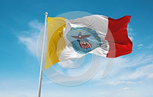 official flag of Columbus, Ohio untied states of America at clou