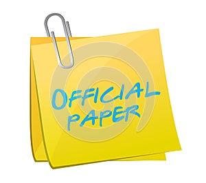 Official paper written on a post illustration