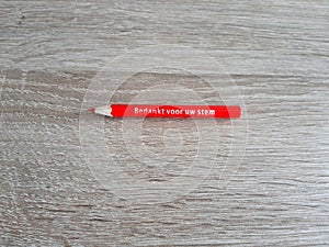 Official red pencil used for voting in Dutch elections