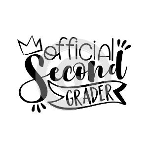 Official Second Grader- funny black typography design.