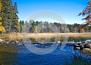 Official start of the Mississippi River at Lake Itasca State Park, Minnesota