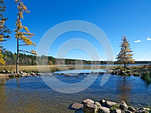 Official start of the Mississippi River at Lake Itasca State Park, Minnesota