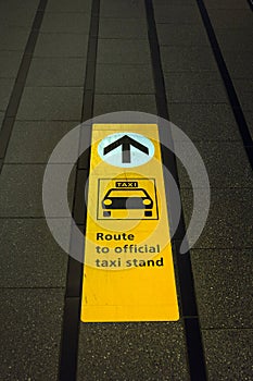 Official taxi stand in Schiphol International airport