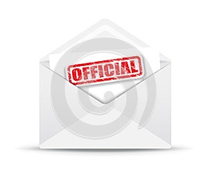 Official white closed envelope