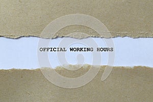 official working hours on white paper