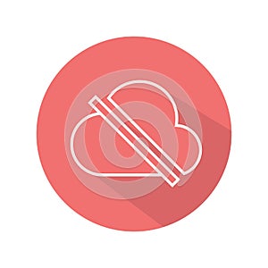 Offline Cloud Flat Icon Vector. No Access Internet Symbol