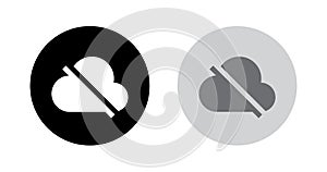 Offline cloud icon vector. No access internet sign symbol