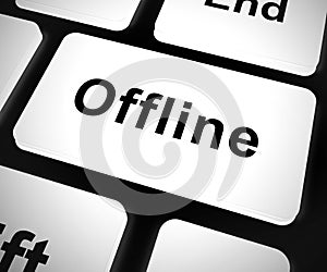 Offline key means to use computer when disconnected from the internet - 3d illustration