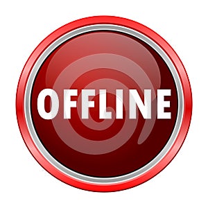 Offline round metallic red button