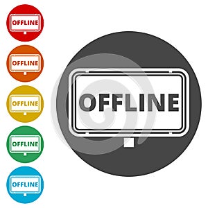 Offline sign, icon, button
