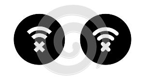 Offline, wifi network disconnected icon vector