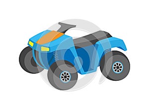 Offroad Auto, Blue Quad Bike Transport Vector