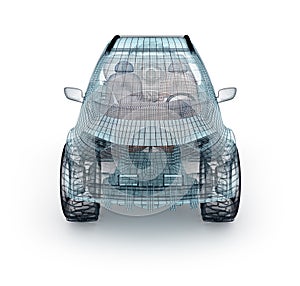 Offroad car design, wire model.