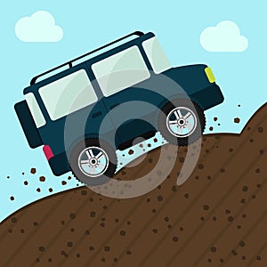 Offroad car on the mountain