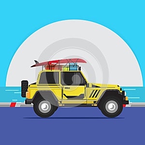 Offroad car,  vector illustration. Design modern