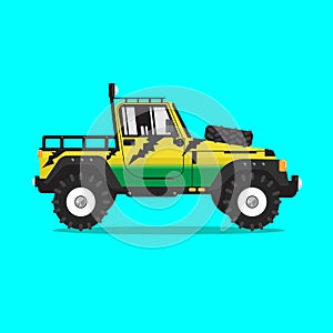 Offroad car,  vector illustration. Design modern. pickup truck