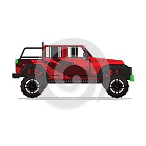 Offroad car,  vector illustration. Design modern. pickup truck